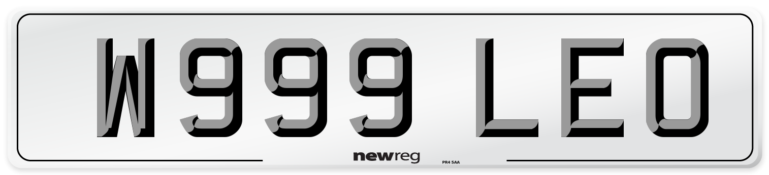 W999 LEO Number Plate from New Reg